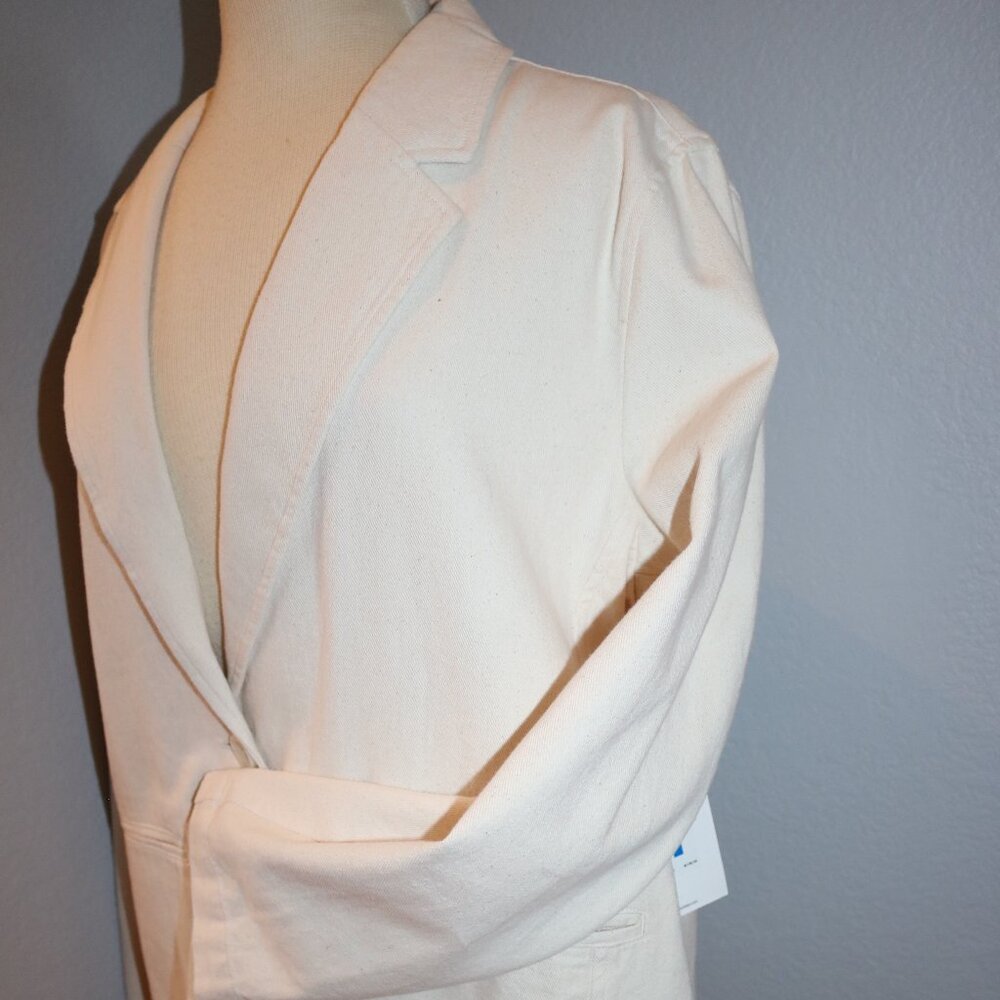Calvin Klein Jeans Women’s Blazer Jacket Size XL White Cotton Casual New